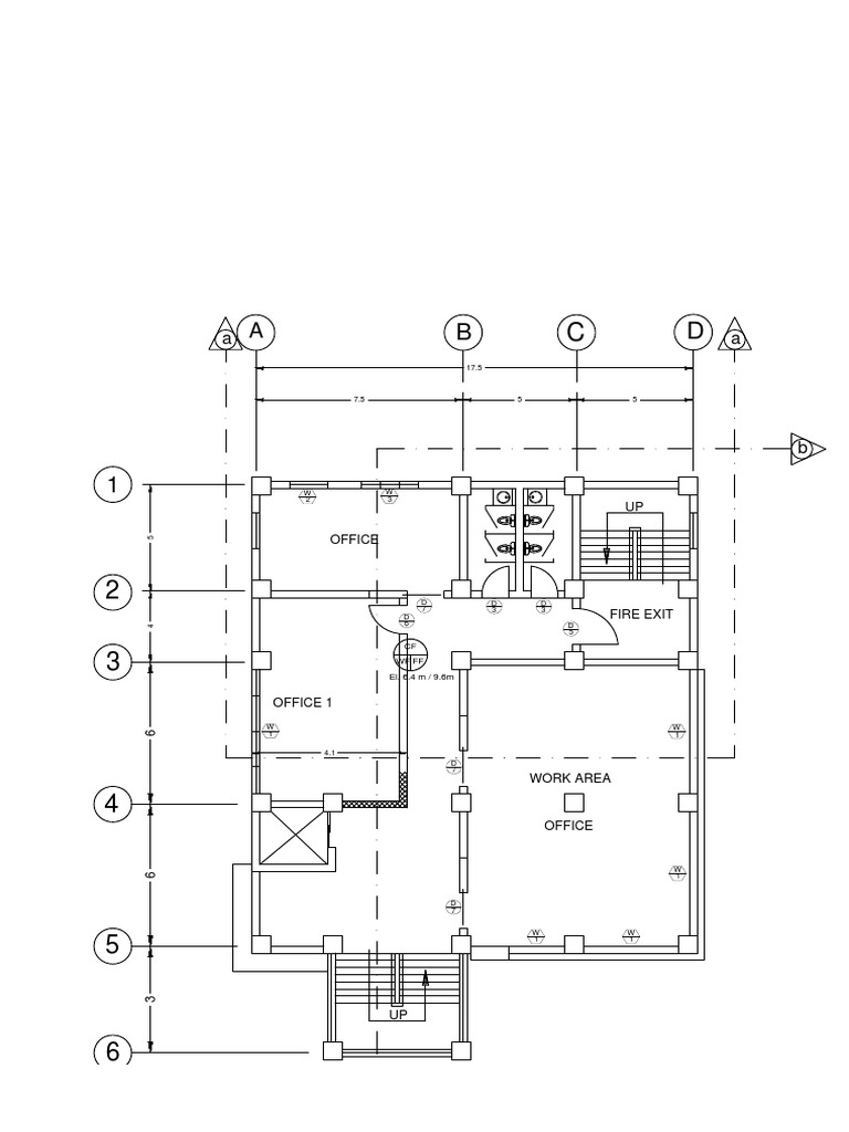 Second and Third Floor Plan: CF WF FF El. 6.4 M / 9.6m | PDF