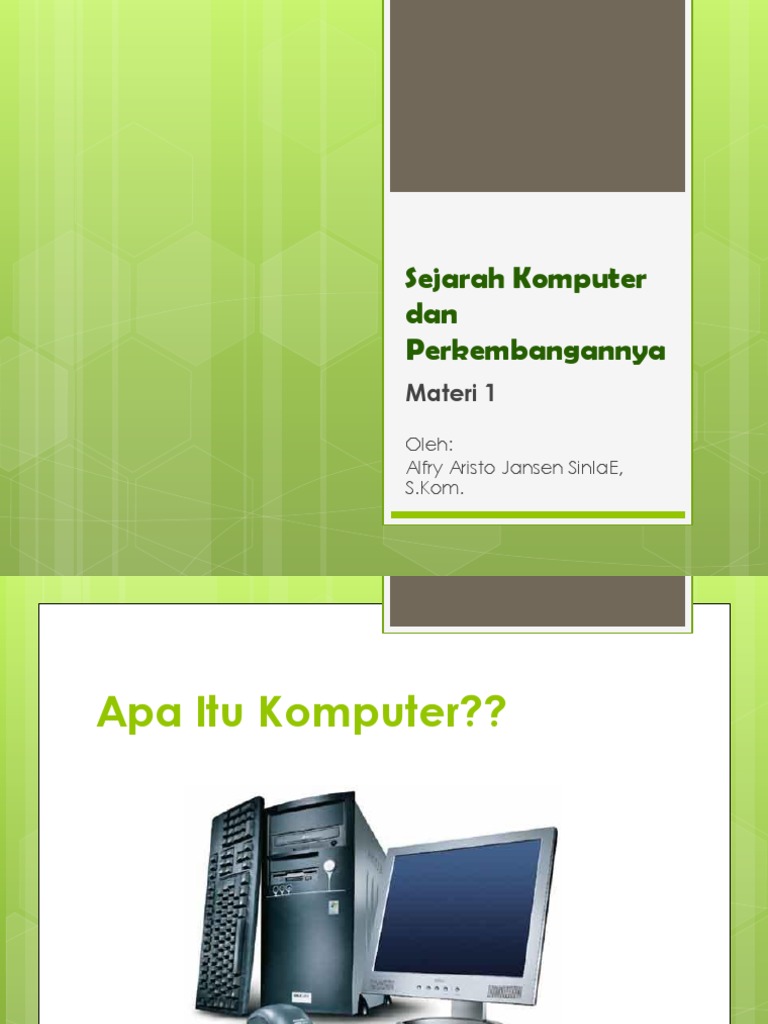 Sejarah Komputer Dan Perkembangannya PDF PDF