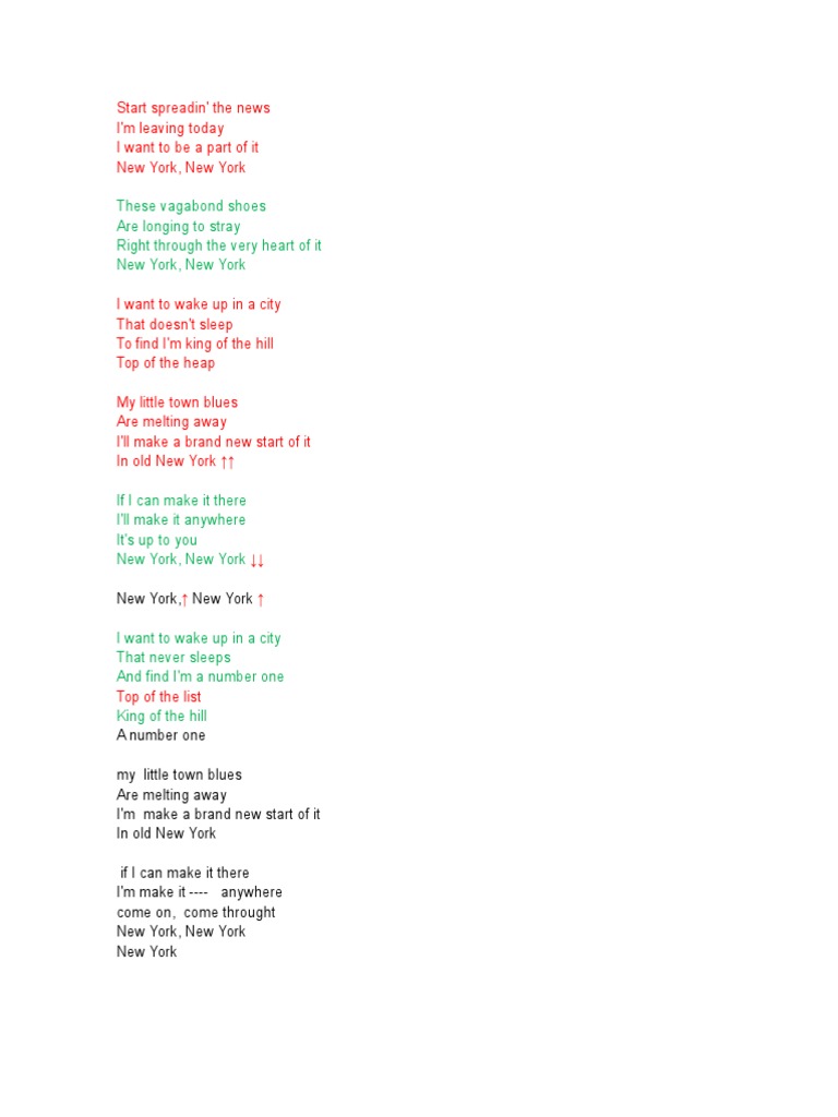New York, New York: A Dreamer's Anthem | PDF | Poetry