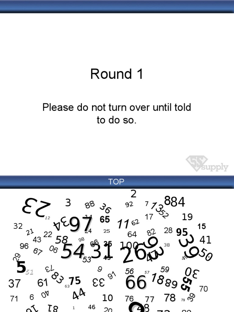 5s Numbers Game Instructions | PDF
