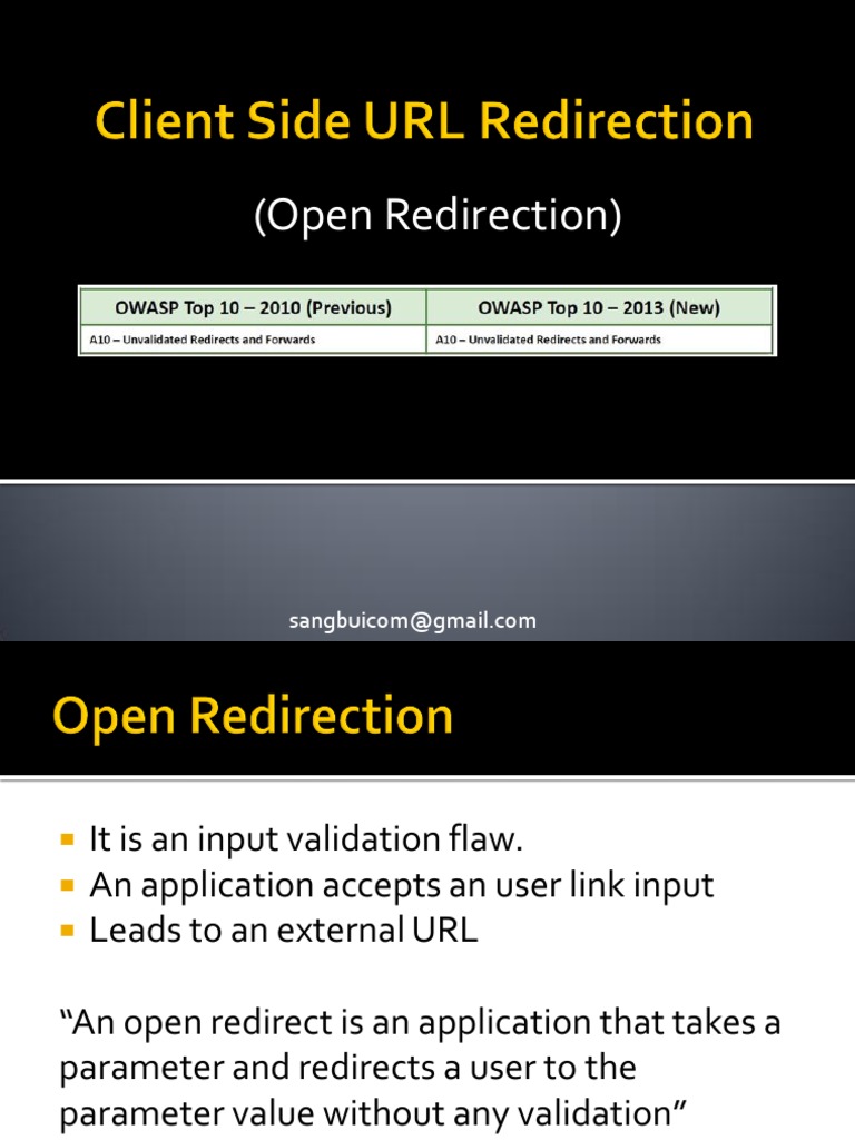 Client-Side URL Redirection Risks | PDF