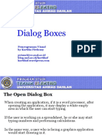 Dialog Boxes in Visual Programming
