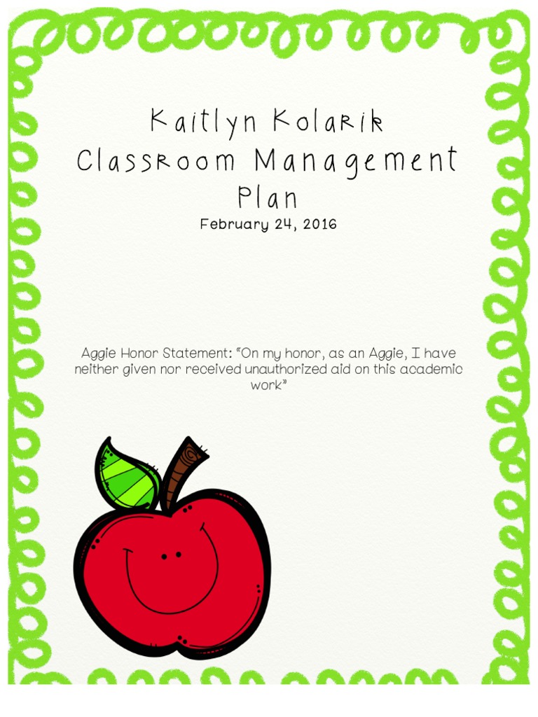 Second Grade Classroom Management Plan | PDF | Classroom | Teaching And ...