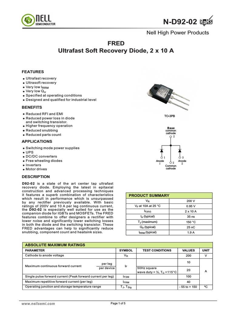 Fast Recovery Epitaxial Diodes (FREDs) - Littelfuse