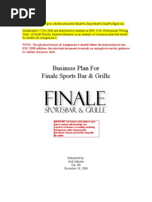 Sports Bar Business Plan