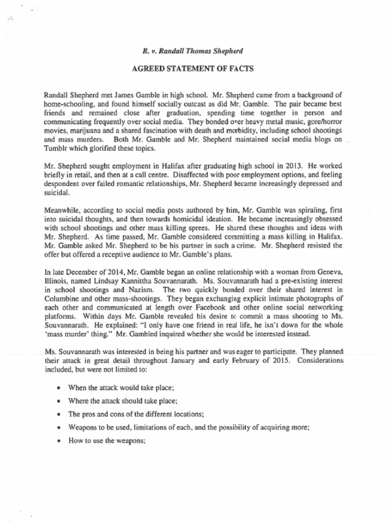 Shepherd Agreed Statement of Facts | PDF