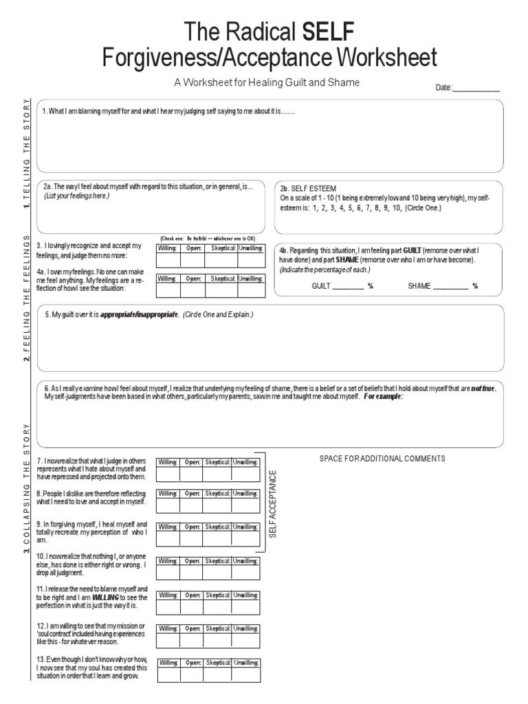 Worksheets Forgiveness Worksheets self forgiveness acceptance worksheet metaphysics of mind