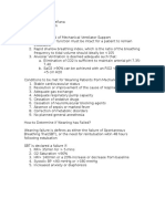 Conditions To Be Met For Weaning Patients From Mechanical Ventilation