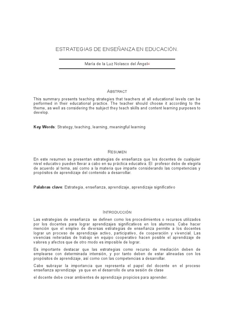 Estrategias de Enseñanza en Educación | PDF | Aprendizaje | Simulación