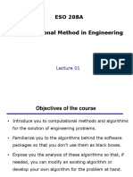 Computational Method in Engineering: ESO 208A