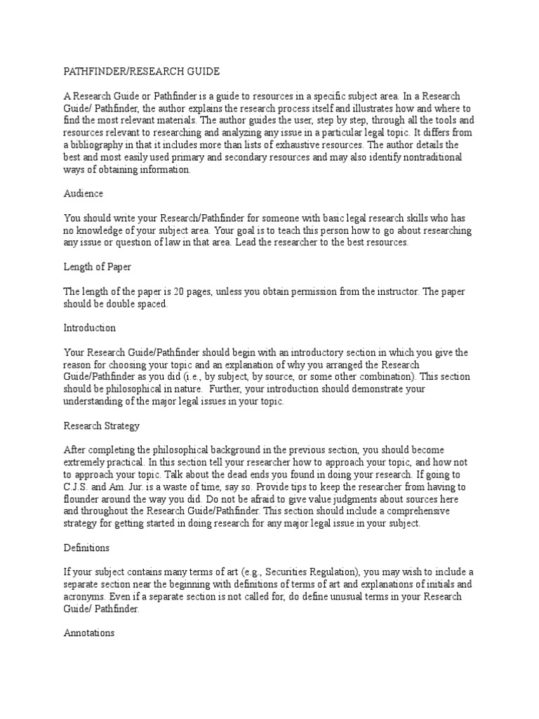 Final Assignment Description-Pathfinder Research Guide 2016 | PDF ...