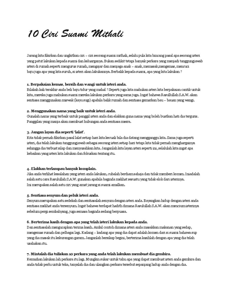10 Ciri Suami Mithali Pdf
