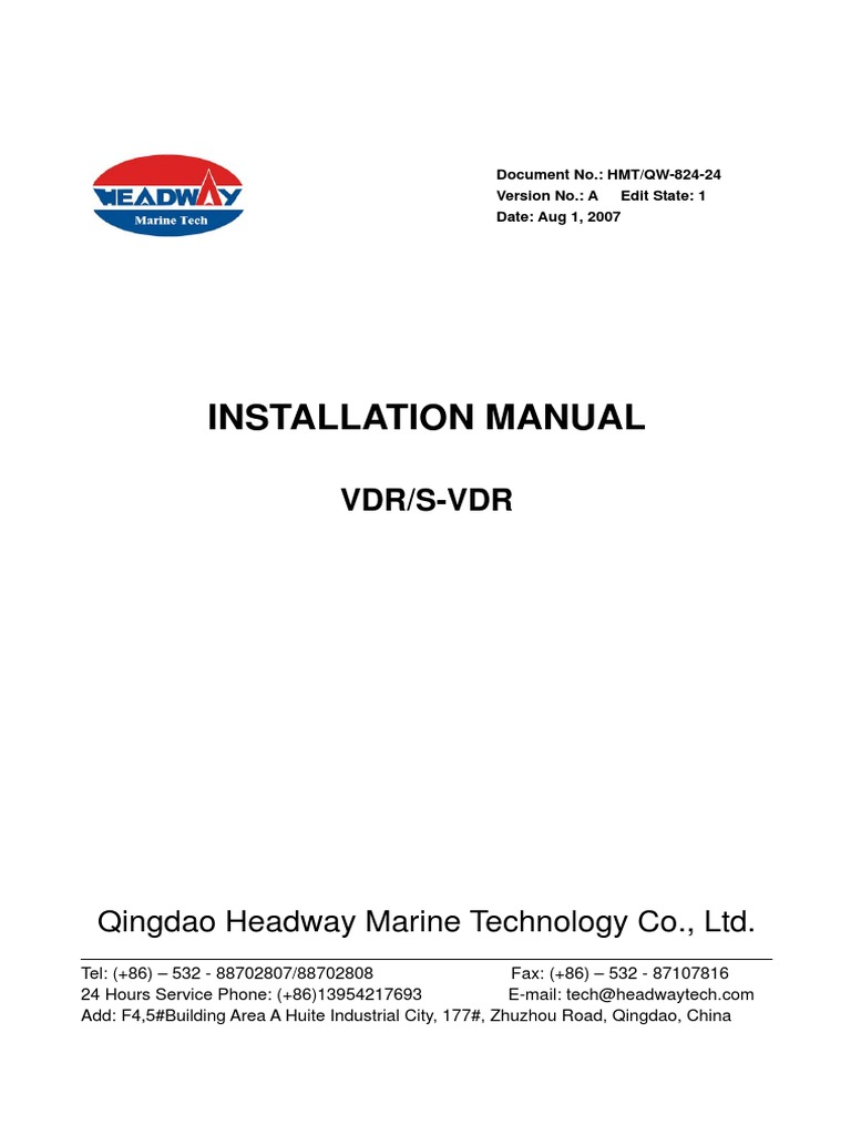 Headway VDR/S-VDR Installation Guide | PDF | Personal Computers | Power ...