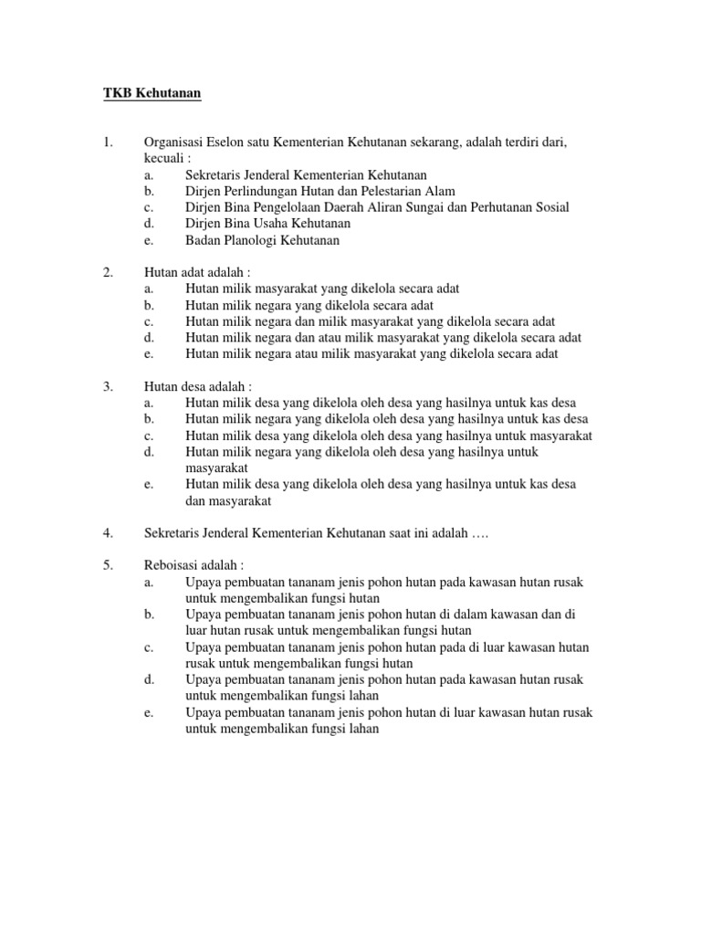 7 Tes Kemampuan Bidang Kehutanan