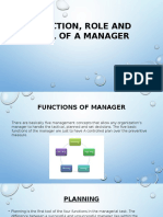Function, Role and Skill of A Manager