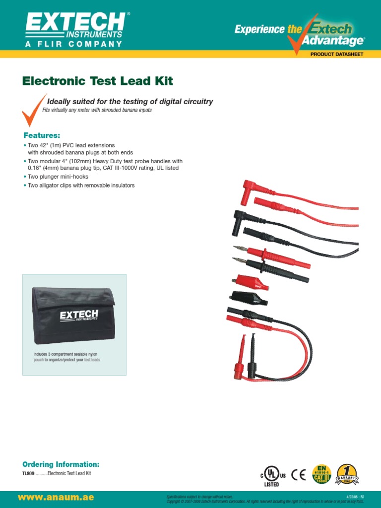 Electronic Test Lead Kit: Ideally Suited For The Testing of Digital ...