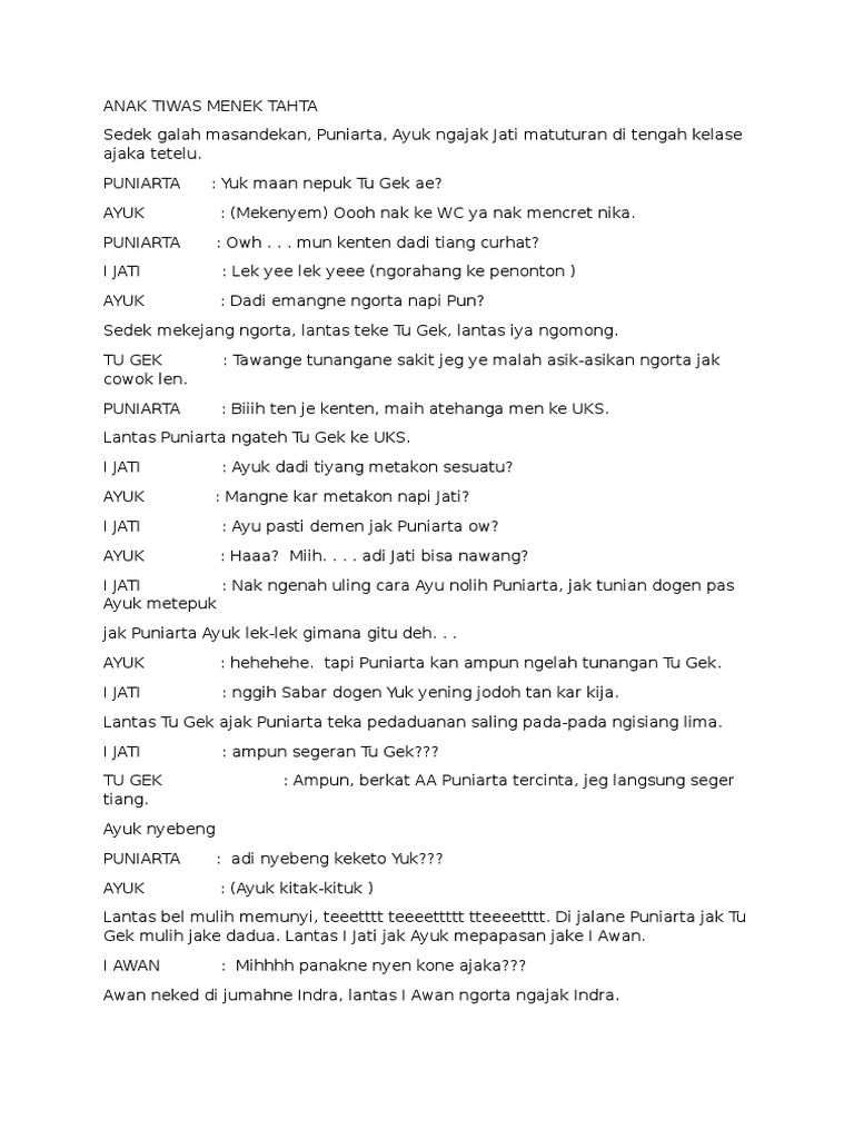 Percakapan Bahasa Bali 6 Orang