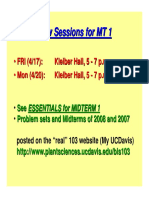 Review Sessions For MT 1