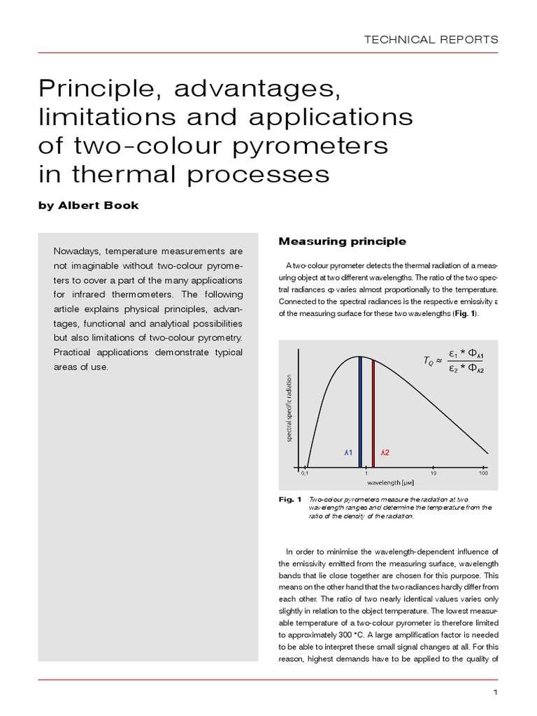 Two-Color Pyrometers: Principles & Benefits | PDF | Optics | Transport ...