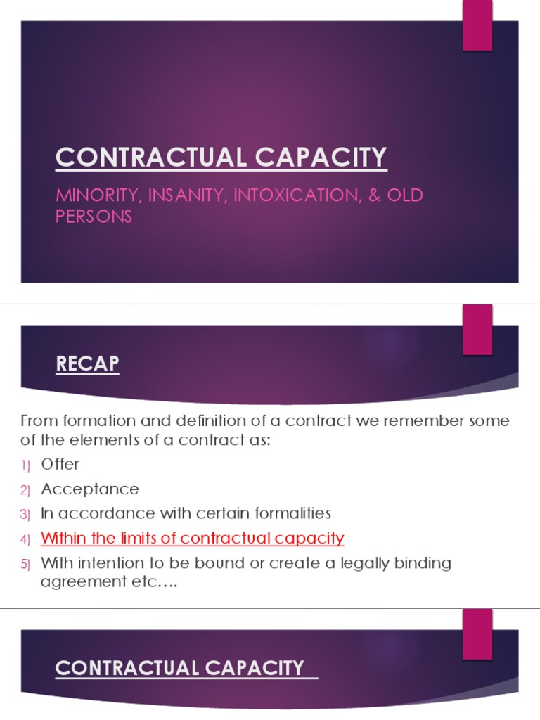 Contractual Capacity: Minors & Insanity | PDF | Common Law | Government