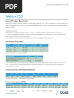 107 - WELDOX - 700 - UK - Data Sheet PDF