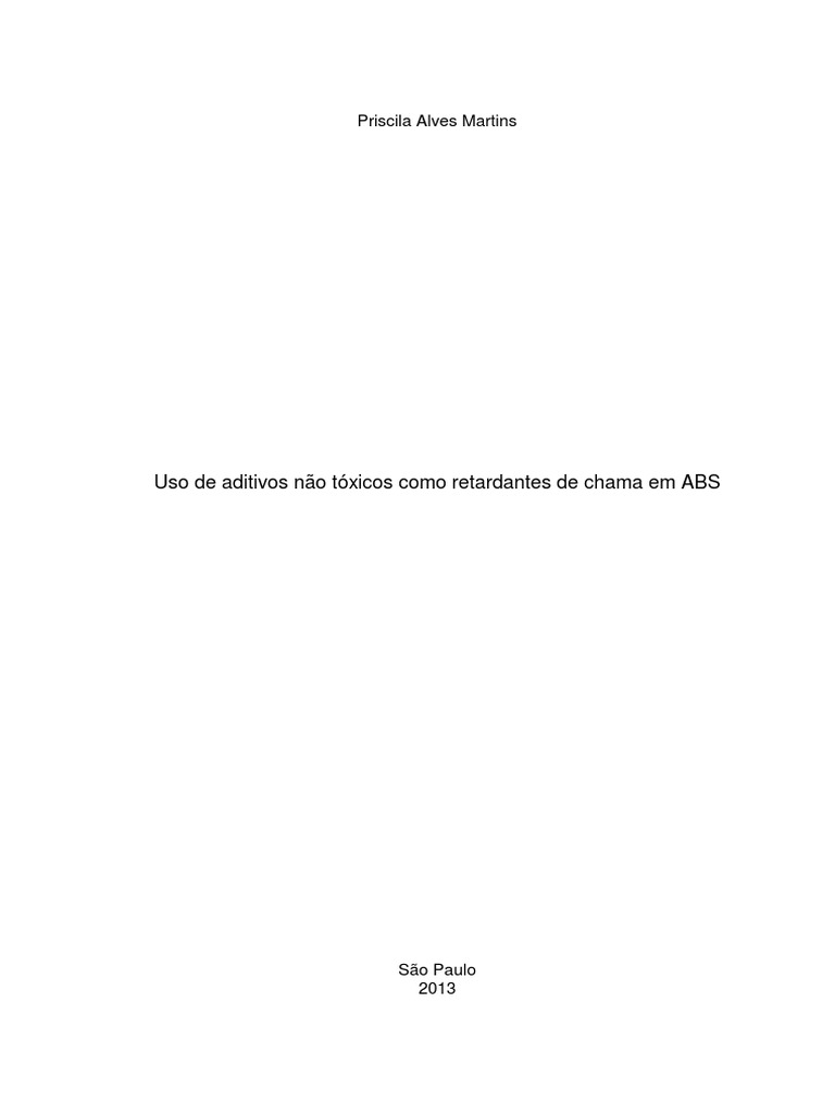 Uso de Aditivos Como Retardantes de Chama PDF Material composto