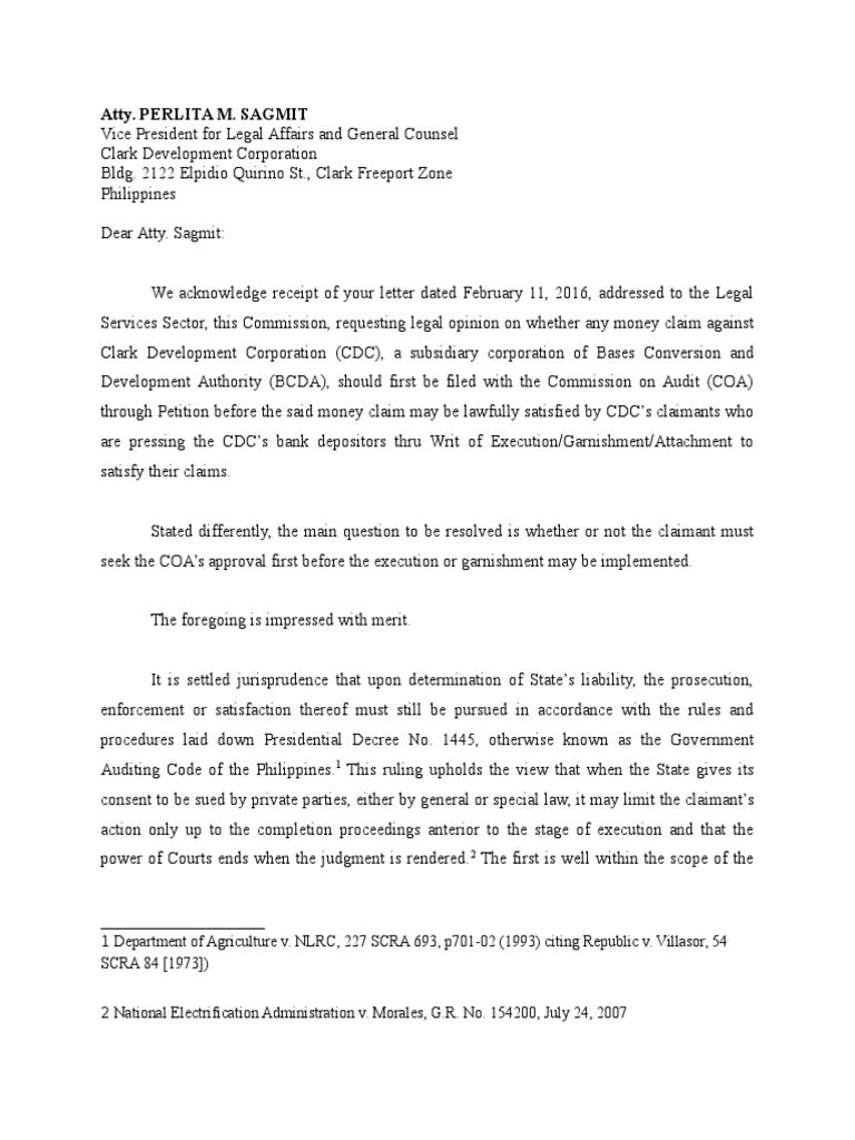 Sample Legal Opinion Format | PDF | Lawsuit | Jurisprudence