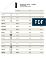 Decorative Panels - Price List: Symbol Dimensions/item WAS NOW