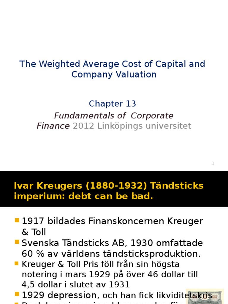 Understanding WACC and Company Valuation | PDF | Cost Of Capital ...