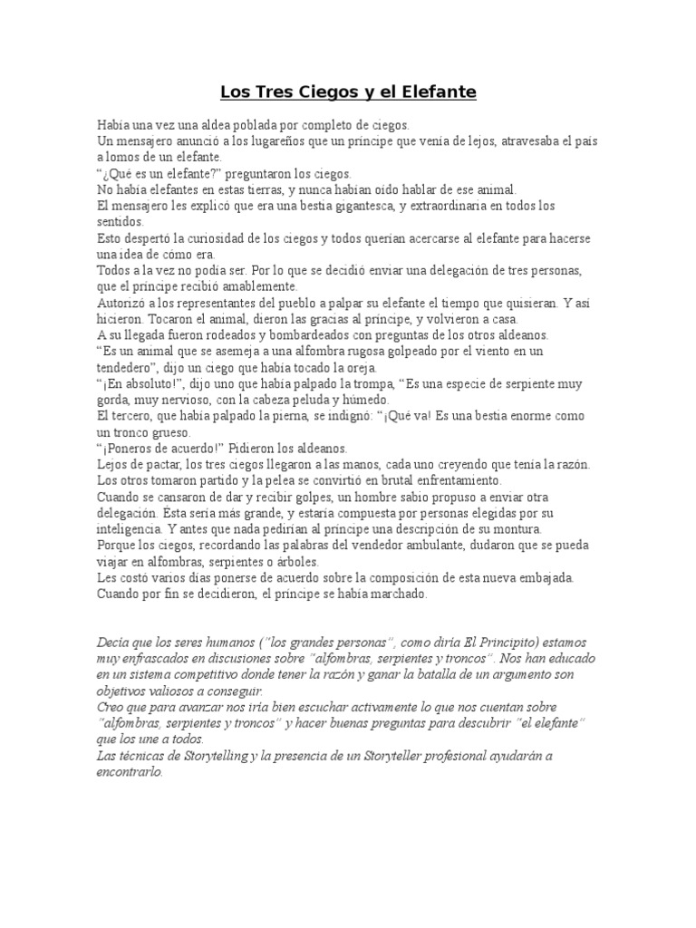 Los Tres Ciegos y el Elefante