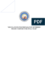 Regulations For Preparation of Thesis / Project Report For Final Year