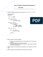 CS143-Introduction To Problem Solving and Programming 2D Arrays