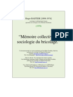 Mémoire Collective Et Sociologie Du Bricolage - (Roger Bastide)