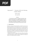 Experiment V - Viscosity of Oil by The Rotating Cylinder Method