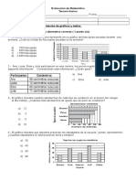 Evaluación de Matemática Tercero GraficosBUENA