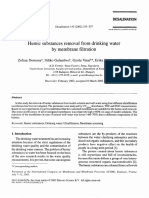 Humic Substances Removal From Drinking Water by Membrane Filtration