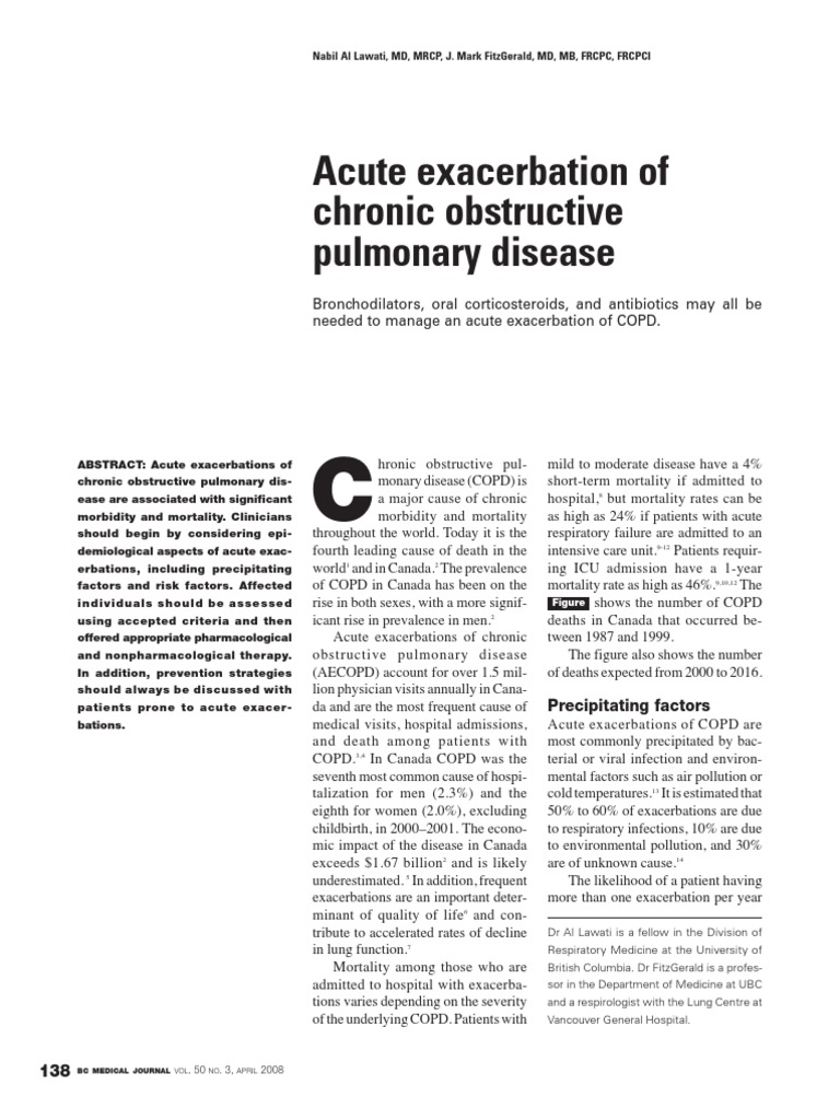 Acute Exacerbation of Chronic Obstructive Pulmonary Disease | Download ...