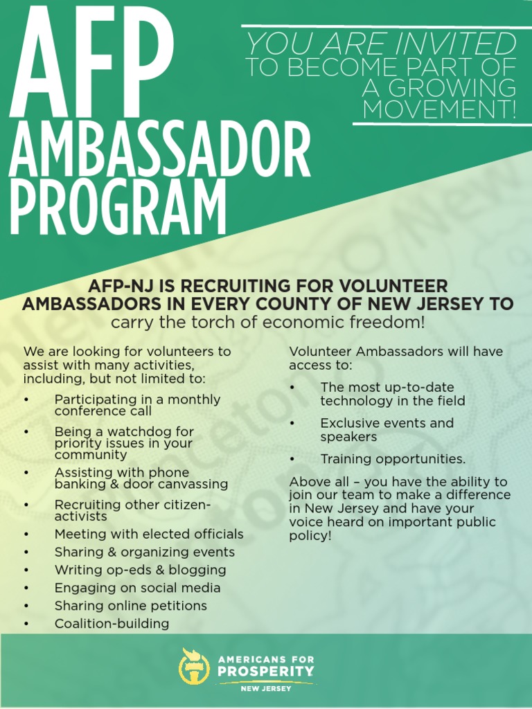 AFP-NJ Ambassador Program | PDF | Career & Growth | Social Science