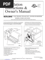 Installation Instructions & Owner's Manual: Electronic Steam Unit - Power Humidifier MODELS S2000 AND S2020