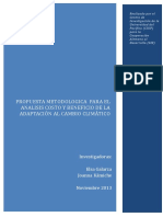 Propuesta Metodológica para El Análisis Costo y Beneficio de La Adaptación Al Cambio Climático