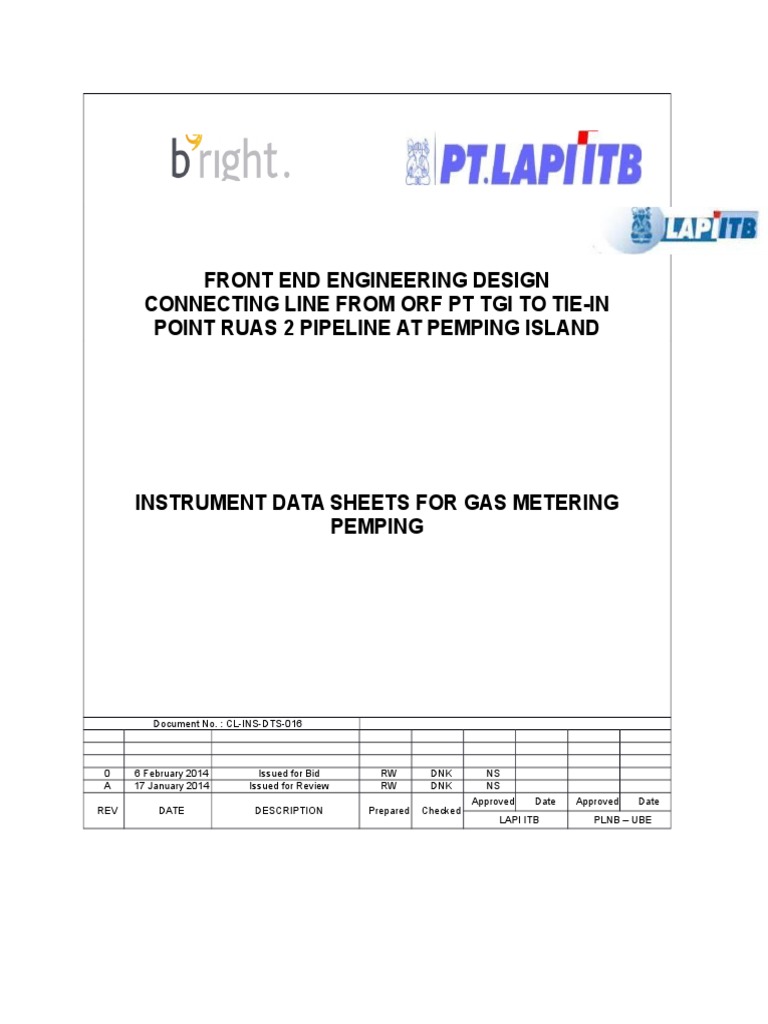 Front End Engineering Design for Gas Pipeline | PDF