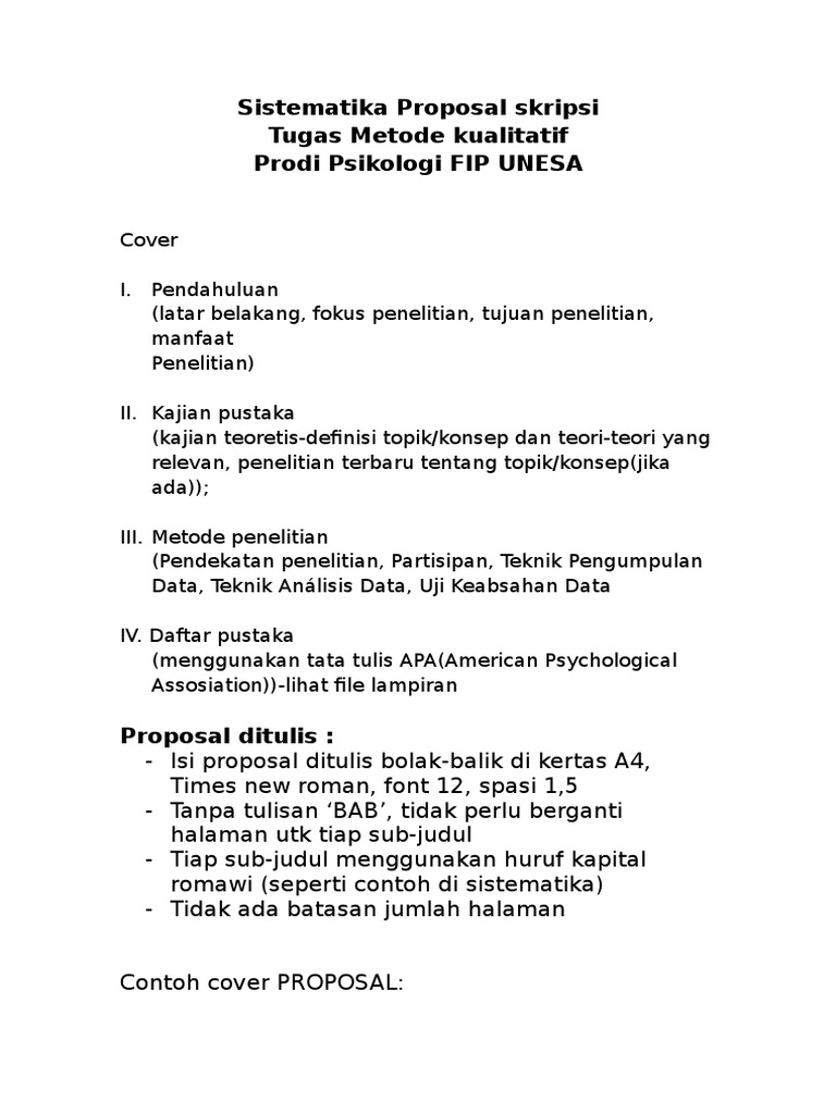 Daftar Isi Proposal Skripsi Kualitatif Pejuang Skripsi