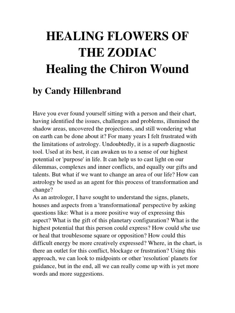 Healing Flowers of The Zodiac PDF Astrological Sign Bach Flower