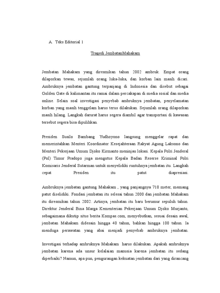 Membandingkan Teks Editorial
