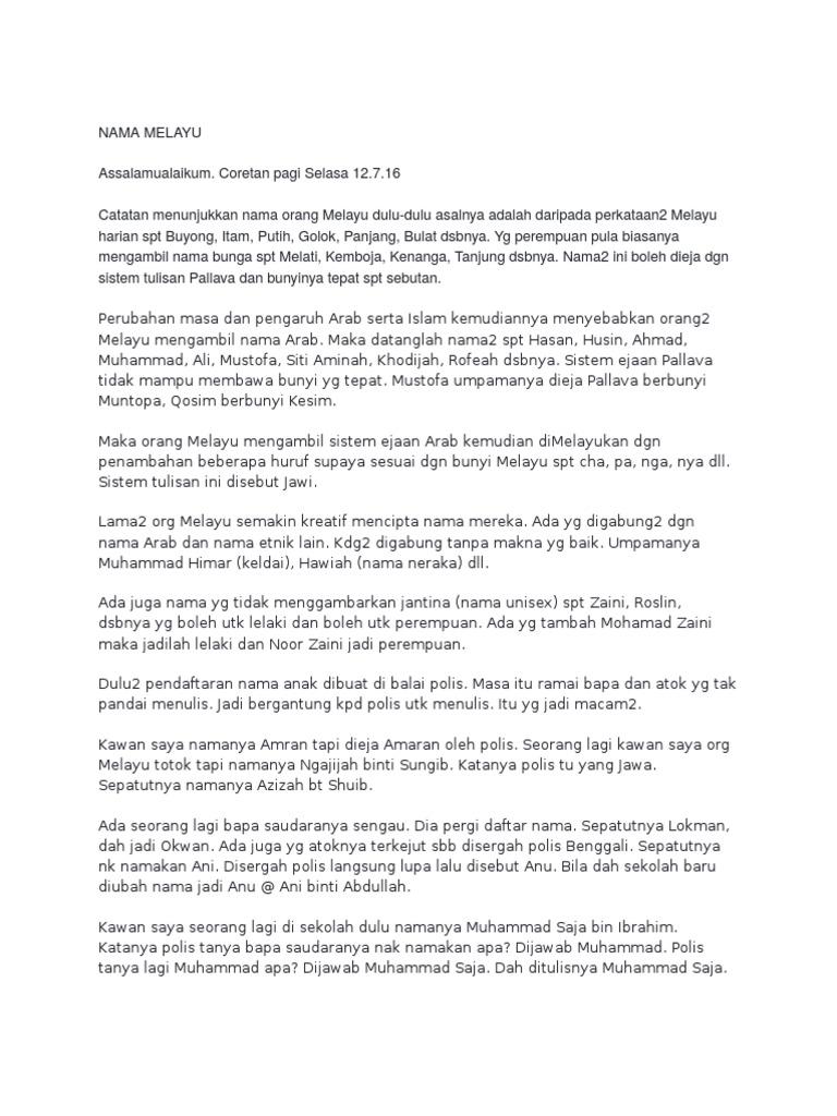 Nama Melayu Pdf