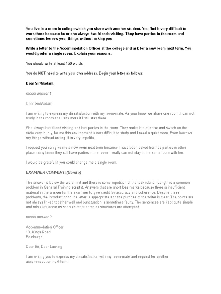 Request for Room Change Due to Disruptions | PDF | Cognition ...