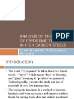 Analysis of The Effect of Cryogenic Treatment in High Carbon Steels