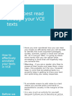 how to best read through your vce texts