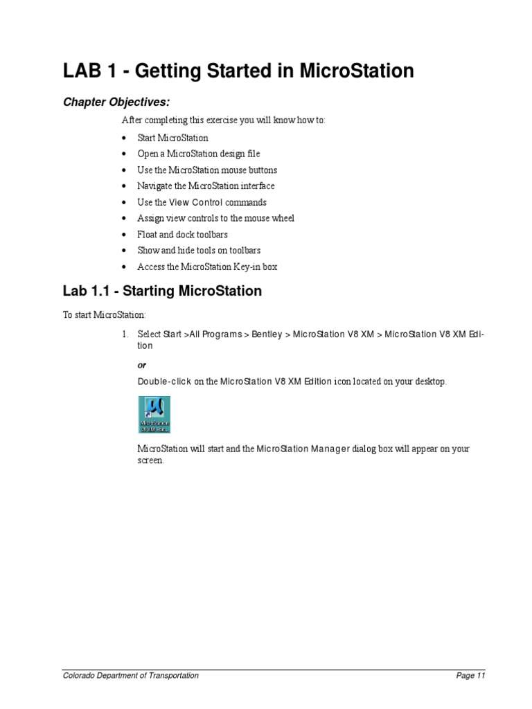 MicroStation XM Beginner's Guide | PDF | Menu (Computing) | Keyboard ...