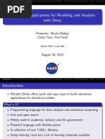 Interactive Applications For Modeling and Analysis With Shiny